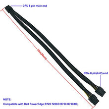 Load image into Gallery viewer, COMeap GPU Power Cable for Dell PowerEdge R720 720XD R730, CPU 8 Pin Male to Dual 8 Pin(6+2) Male PCIe Power Adapter for NVIDIA Tesla GPU J30DG 15-inch(38cm)
