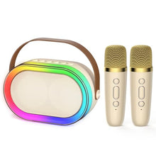 Load image into Gallery viewer, HWWR Karaoke Machine for Kids Adults, Portable Bluetooth Speaker Mini Karaoke Machine with 2 Wireless Microphones &amp; LED Lights for Home Parties Gathering, Xmas Birthday Gifts for Girls Boys All
