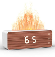 Load image into Gallery viewer, ClocTeck Flame Diffuser Humidifier, 700ml Large Fire Diffuser Humidifier for Desk, Full-Color Adjustable, Time &amp; Humidness Display, 26dB Quiet, Cool Mist Diffuser, Essential Oil Diffuser for Bedroom
