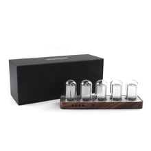 Load image into Gallery viewer, ClocTeck Nixie Tube Clock with Wi-Fi SYNC, Alarm &amp; Timer, 12/24H Display, No Assembly Required - A Retro Gift for Friends (Wood Grain)
