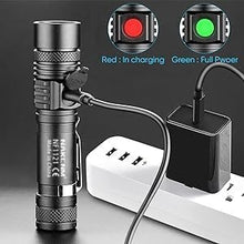 Load image into Gallery viewer, NAKCNM 2 Pack Rechargeable LED Flashlight Powerful Pocket-Sized Small Flashlights 2000 Lumen Super Bright Waterproof Flashlight 4 Modes Adjustable Focus Flash Light for Outdoor Camping Hiking
