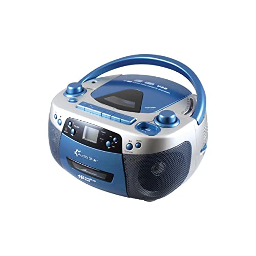 HamiltonBuhl 5050ULTRA Educational Boombox Home CD Player Recorder Blue, 12inx9inx6in