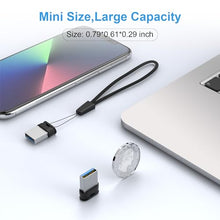 Load image into Gallery viewer, RAOYI USB Stick 128GB USB 3.0 Flash Drive with Lanyard,128G Mini Fit Memory Stick Ultra Slim Thumb Drive Zip Drive for PC Desktop-Black
