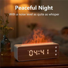 Load image into Gallery viewer, ClocTeck Flame Diffuser Humidifier, 700ml Large Fire Diffuser Humidifier for Desk, Full-Color Adjustable, Time &amp; Humidness Display, 26dB Quiet, Cool Mist Diffuser, Essential Oil Diffuser for Bedroom
