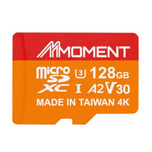Load image into Gallery viewer, MMOMENT 128GB Micro SDXC Card MM23, A2, UHS-I, U3, V30, Class 10 Compatible, Read Speed Up to 160 MB/s, Write Speed Up to 100 MB/s, SD Adapter Included
