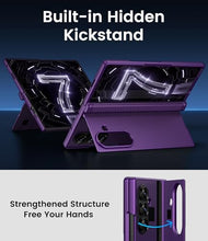 Load image into Gallery viewer, BXYJY for Samsung Galaxy Z Fold 7 Slim Case with Stand, Glass Screen Protector, Full Hinge Protection, Thin &amp; Rugged, Shockproof Protective Phone Case Cover for Samsung Galaxy Z Fold7 2025, Purple
