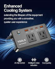 Load image into Gallery viewer, 300W Car Power Inverter - YSOLX Dual DC 12V to 110V AC Car Outlet Adapter to Wall Plug, 24W Fast Charging USB-C&amp;USB-A, Portable ?Charger Converter with for Laptops, Phones
