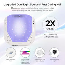 Load image into Gallery viewer, Lavinda UV LED Nail Lamp, Cordless Nail Lamp 54W Rechargeable Nail Dryer Gel Polish Light with Large LCD Display, Professional Gel Curing Lamp with 4 Timer Setting Auto Sensor for Salon and Home
