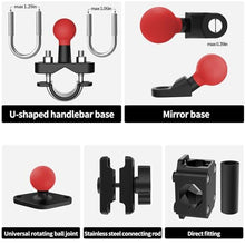 Load image into Gallery viewer, ABITLOP Motorcycle Bike Phone Mount with Vibration Dampener, 360°Motorcycle Bike Phone Holder for 4.7”-7.1”, Super Stable Nylon with Silicone Universal Handlebar Phone Mount (Red)
