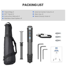 Load image into Gallery viewer, 81&#39;&#39; Compact Carbon Fiber Tripod for Camera WEYLLAN Heavy Duty Tripod Camera, 10-Layer Carbon Fiber Tube, 32.5mm Professional Tripod Leg, Travel Tripod for Camcorder Telephoto Lens, Max Load 20kg
