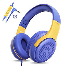 Load image into Gallery viewer, Kids Headphones Wired with Microphone for ipad Computer Laptop for Boys Girls Volume Limit Foldable Over Ear Headset for School 3.5mm Jack
