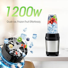 Load image into Gallery viewer, Nahida Blender for Smoothies, 1200W Smoothie Blender for Ice Crushing, Blenders with (2) 6-Fin Blades, Personal Blenders for Kitchen with 23oz, 32oz, 37oz Easy Go Cups for Juices, Silver
