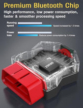 Load image into Gallery viewer, FlyroadUp OBD2 Scanner Bluetooth for iOS iPhone Android with Power ON/Off Button Car OBDII Diagnostic Scan Tool Read Clear Codes with Free App
