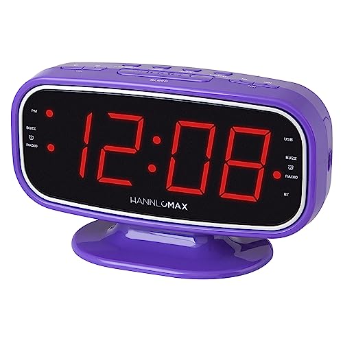 HANNLOMAX HX-153CR PLL AM/FM Radio Alarm Clock, 1.8