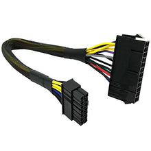 Load image into Gallery viewer, COMeap 24 Pin to 14 Pin ATX PSU Main Power Adapter Braided Sleeved Cable for IBM Lenovo PCs and Servers 12-inch(30cm) (Long Type)
