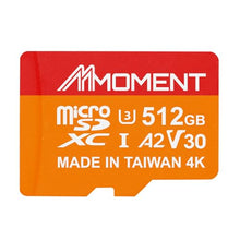 Load image into Gallery viewer, MMOMENT 512GB Micro SDXC Card MM23, A2, UHS-I, U3, V30, Class 10 Compatible, Read Speed Up to 160 MB/s,Write Speed Up to 120 MB/s, SD Adapter Included
