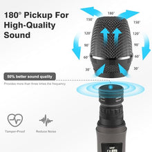 Load image into Gallery viewer, HWWR Wireless Microphones, Professional Dual Karaoke Microphones, Wireless Dynamic Microphone System Set with Rechargeable Receiver for Home Party, Speech, Wedding, Church, PA System
