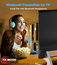 Load image into Gallery viewer, KAIY Bluetooth 5.3 Transmitter Receiver, Bluetooth Transmitter for TV/AirPods/Headphone/Airplane, Aux Wireless Adapter for Car, Audio Receiver for Home Stereo/Car Stereo/Speakers
