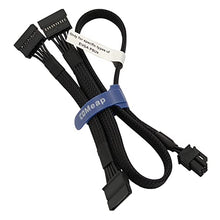 Load image into Gallery viewer, COMeap SATA Power Cable for EVGA PSUs, 6 Pin to 3X 15 Pin SATA Hard Drive Adapter Sleeved Splitter for Some Specific Types of EVGA Power Supply 20-in(50cm)
