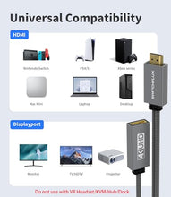 Load image into Gallery viewer, SWITCHFLUX HDMI to Displayport Adapter, 4K@60Hz Active HDMI Male to DP Female Converter Adapter High Speed HDCP 2.2 Cable for PC,NVIDIA,AMD,NS,PS4/5,Xbox One/Series X (8.66 in)
