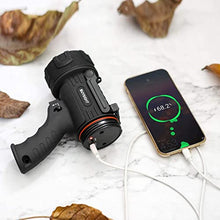 Load image into Gallery viewer, BUYSIGHT Rechargeable Spotlight Flashlight, Hand held Spotlight 800 lumens Waterproof Flashlight Hunting Lamp with red Filter(Black)
