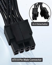 Load image into Gallery viewer, COMeap (2-Pack) CPU 8 Pin Extension Cable, Motherboard ATX CPU 8 Pin (4+4) Male to Female Adapter for Power Supply PSUs 9.5-inch(24cm)
