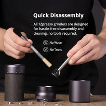Load image into Gallery viewer, 1Zpresso J-Ultra Manual Coffee Grinder Iron Gray, Conical Burr, Foldable Handle, Magnet Catch Cup Capacity 40g, Numerical Adjustable Finely Setting, Faster Grinding Efficiency ideal for Espresso
