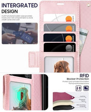 Load image into Gallery viewer, OCASE Compatible with Samsung Galaxy Z Fold7 Wallet Case with S Pen Holder, PU Leather Flip Folio Phone Cover with Card Slots, RFID Blocking, Kickstand &amp; Wrist Strap for Z Fold 7 2025, Pink

