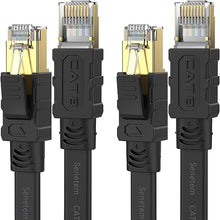 Load image into Gallery viewer, Senetem Cat 8 Ethernet Cable 3FT 2 Pack, High Speed 40Gbps 2000Mhz Flat Internet Network Patch Cord, RJ45 Shielded Outdoor&amp;Indoor LAN Cable, Compatible for Gaming, PC, PS5/4/3, Xbox, Modem, Router
