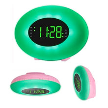 Load image into Gallery viewer, HANNLOMAX HX-162CR AM/FM PLL Radio with Alarm Clock, RGB Mood Light (7 Colors) and Dynamic Mode, 1&quot; LED Display with dimmer Function, AC Operation only (Pink)

