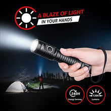 Load image into Gallery viewer, axefury Flashlight, Rechargeable Magnetic LED Flashlight High Powered 1300 Lumens,Tactical LED Light Torch COB Work Light,9 Modes,IP67 Outdoor Gear A7
