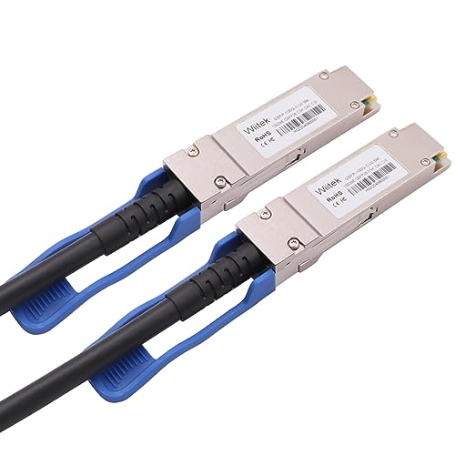 Wiitek 100GbE QSFP28 DAC Twinax Cable, 0.5 Meter 100GBASE-CR Passive Copper Cable, Compatible for Mellanox MCP1600-C0005, with Blue Pull Tab