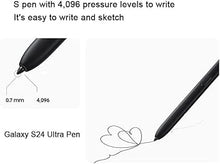 Load image into Gallery viewer, Galaxy S24 Ultra S Pen Replacement for Samsung Galaxy S24 Ultra 5G Touch Stylus Pen, 4096 Levels of Pressure Sensitivity S24 S Pen (Without-Bluetooth) Replacement + Tips/Nibs (Blcak)
