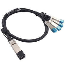 Load image into Gallery viewer, Wiitek 3 Meters QSFP+ to 4 SFP+ DAC Breakout Cable, QSFP-4SFP10G-CU3M, 40G QSFP+ Direct Attach Copper Cable, 30AWG Black, for Cisco, Ubiquiti, D-Link, Juniper, Huawei, Mellanox, Mikrotik, Extreme
