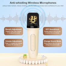 Load image into Gallery viewer, HWWR Karaoke Machine for Kids, Birthday Gifts for Girls, Toys for 4, 5, 6, 7, 8, 9, 10, 12 Year Old, Mini Portable Bluetooth Speaker with 2 Microphones, Teens Gifts Singing Machine for Home Party
