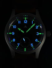 Load image into Gallery viewer, TACTICAL FROG Militado D12 Military Watches VD78 Quartz C3 Super Luminous Bubble Glass Aviation Wristwatches Military-Style Pilot Watch 100M Waterproof with Leather Band for Men
