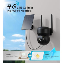 Load image into Gallery viewer, 4G LTE Cellular Solar Security Camera Outdoor: No WiFi Solar Powered Security Camera Outdoor Built in SIM Card 2K Battery Wireless Cameras for Home Surveillance Outside 360 Live View Motion Detection, GSolarCameraNoWiFi_1666
