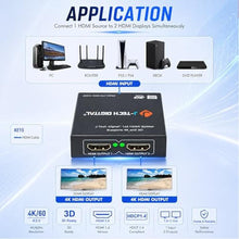 Load image into Gallery viewer, 4K@60 HDMI Splitter 1 in 2 out 1X2 Powered Splitter for Dual Monitors by J-Tech Digital [JTD-MINI-1X2SP], KxMINI_764
