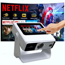 Load image into Gallery viewer, 4K Support Native 1080P Touch Screen Projector with WiFi Bluetooth, Auto Focus Smart Portable Game Projector, Built-in Apps Mini Outdoor Movie Projector for Bedroom Home Theater, White_1
