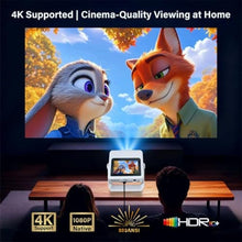 Load image into Gallery viewer, 4K Support Native 1080P Touch Screen Projector with WiFi Bluetooth, Auto Focus Smart Portable Game Projector, Built-in Apps Mini Outdoor Movie Projector for Bedroom Home Theater, White_842
