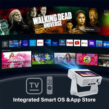 Load image into Gallery viewer, 4K Support Native 1080P Touch Screen Projector with WiFi Bluetooth, Auto Focus Smart Portable Game Projector, Built-in Apps Mini Outdoor Movie Projector for Bedroom Home Theater, White_843
