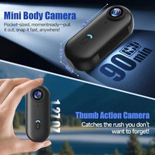 Load image into Gallery viewer, 4K WIFI POV Action Body Camera 64GB, Thumb Size Mini Bodycam, Waterproof Magnetic Wearable Hand-free Portable Sports Action Cameras, Snapcam Mount Anywhere for Cycling, Skiing, Swimming, Walking, black_157
