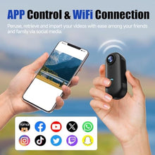 Load image into Gallery viewer, 4K WIFI POV Action Body Camera 64GB, Thumb Size Mini Bodycam, Waterproof Magnetic Wearable Hand-free Portable Sports Action Cameras, Snapcam Mount Anywhere for Cycling, Skiing, Swimming, Walking, black_160
