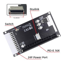 Load image into Gallery viewer, 4X Oculink SFF-8612 SFF-8611 to PCIE PCI-Express 16x Adapter with ATX 24pin Power Port for Mainboard Graphics Card, Black_764
