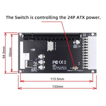 Load image into Gallery viewer, 4X Oculink SFF-8612 SFF-8611 to PCIE PCI-Express 16x Adapter with ATX 24pin Power Port for Mainboard Graphics Card, Black_765
