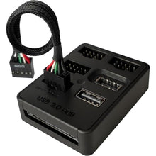 Load image into Gallery viewer, 5 Ports Internal USB Hub, Motherboard 9pin USB 2.0 Header Splitter, USB 2.0 to USB 3.2 Gen 1 Header Adapter., Black_645
