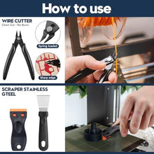 Load image into Gallery viewer, 50-Piece 3D Printer Tool Kit, 3D Printing Accessories Compatible with FDM/SLA Printers, Including Nozzle Cleaning Kit, Scraper, Deburring Tool, Files, Brushes, with Storage Case, Starter Kit_476
