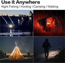 Load image into Gallery viewer, BUYSIGHT Rechargeable Spotlight Flashlight, Hand held Spotlight 800 lumens Waterproof Flashlight Hunting Lamp with red Filter(Black)
