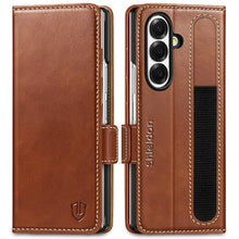 Load image into Gallery viewer, SHIELDON Wallet Case for Galaxy Z Fold7 2025, Genuine Leather Folio Case, Stand Function, RFID Blocking Card Slot Shock-Absorbent Compatible with Galaxy Z Fold 7 8.0&quot; - Retro Brown
