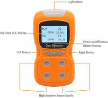 Load image into Gallery viewer, 4IN1 Gas Detector, Rechargeable Portable 4 IN1 Clip Gas Monitor Meter Tester Analyzer Sound Light Shock
